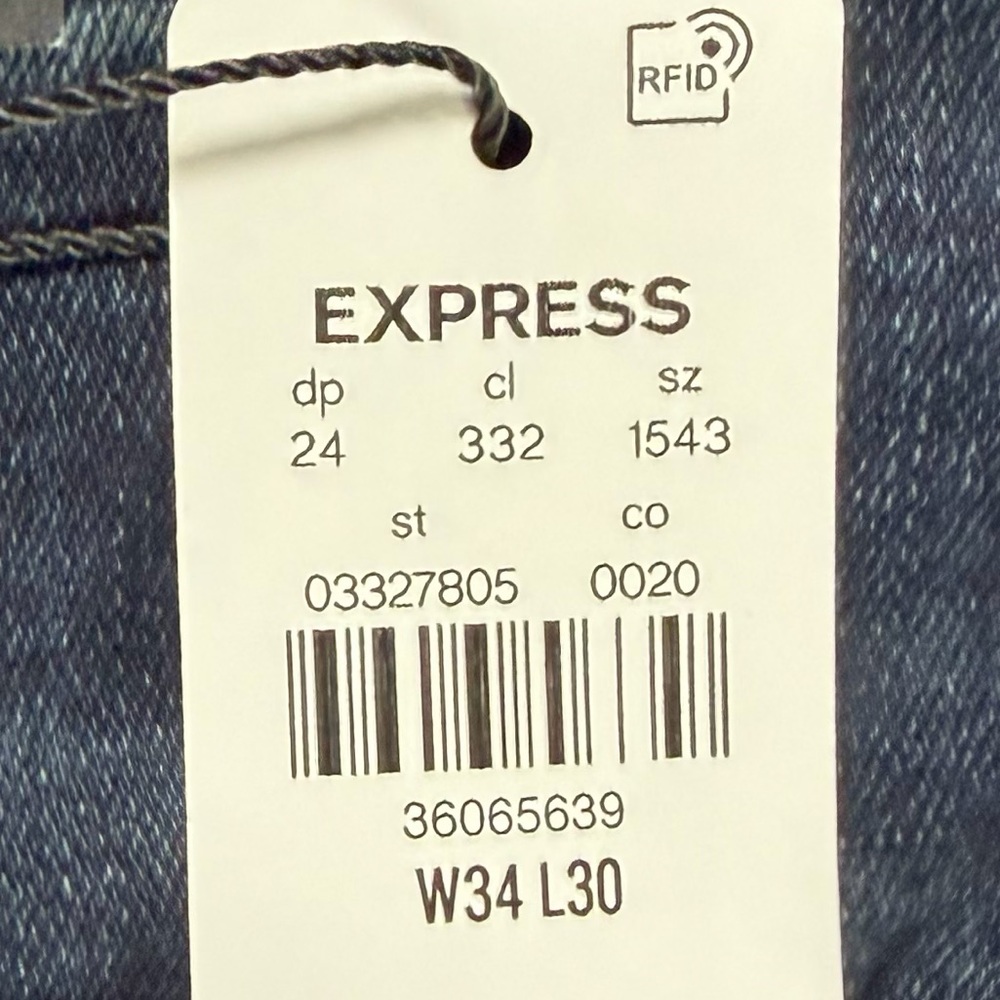 EXPRESS Men’s Skinny Hyper Stretch Jeans 34x30 Dark Wash - Picture 15 of 15